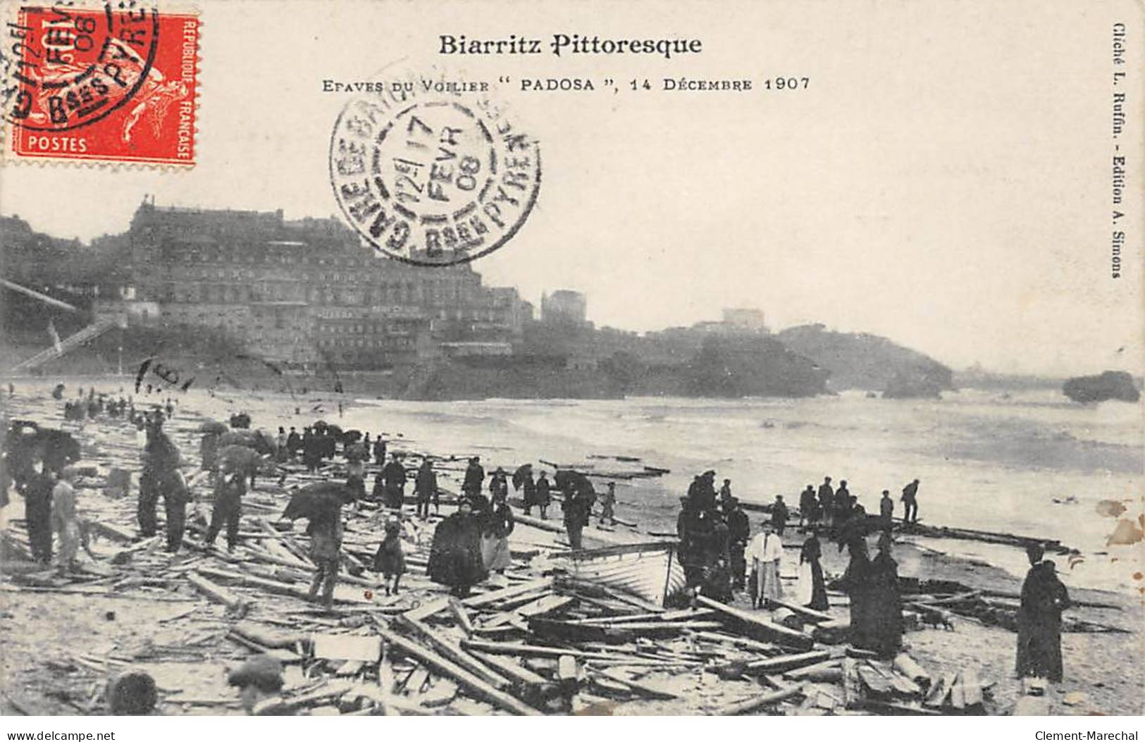 BIARRITZ - Epaves Du Voilier " Padosa ", 14 Décembre 1907 - Très Bon état - Biarritz