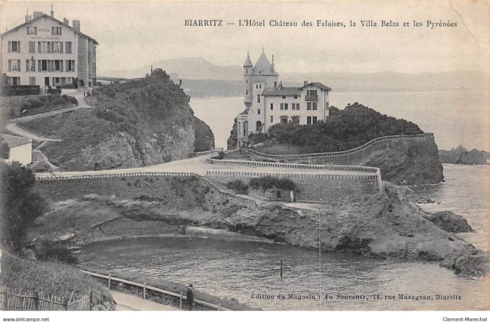 BIARRITZ - L'Hôtel Château Des Falaises, La Villa Belza Et Les Pyrénées - état - Biarritz
