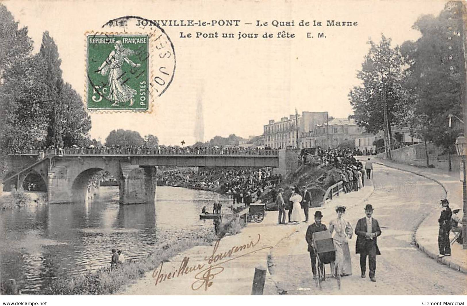 JOINVILLE LE PONT - Le Quai De La Marne - Le Pont Un Jour De Fête - Très Bon état - Joinville Le Pont