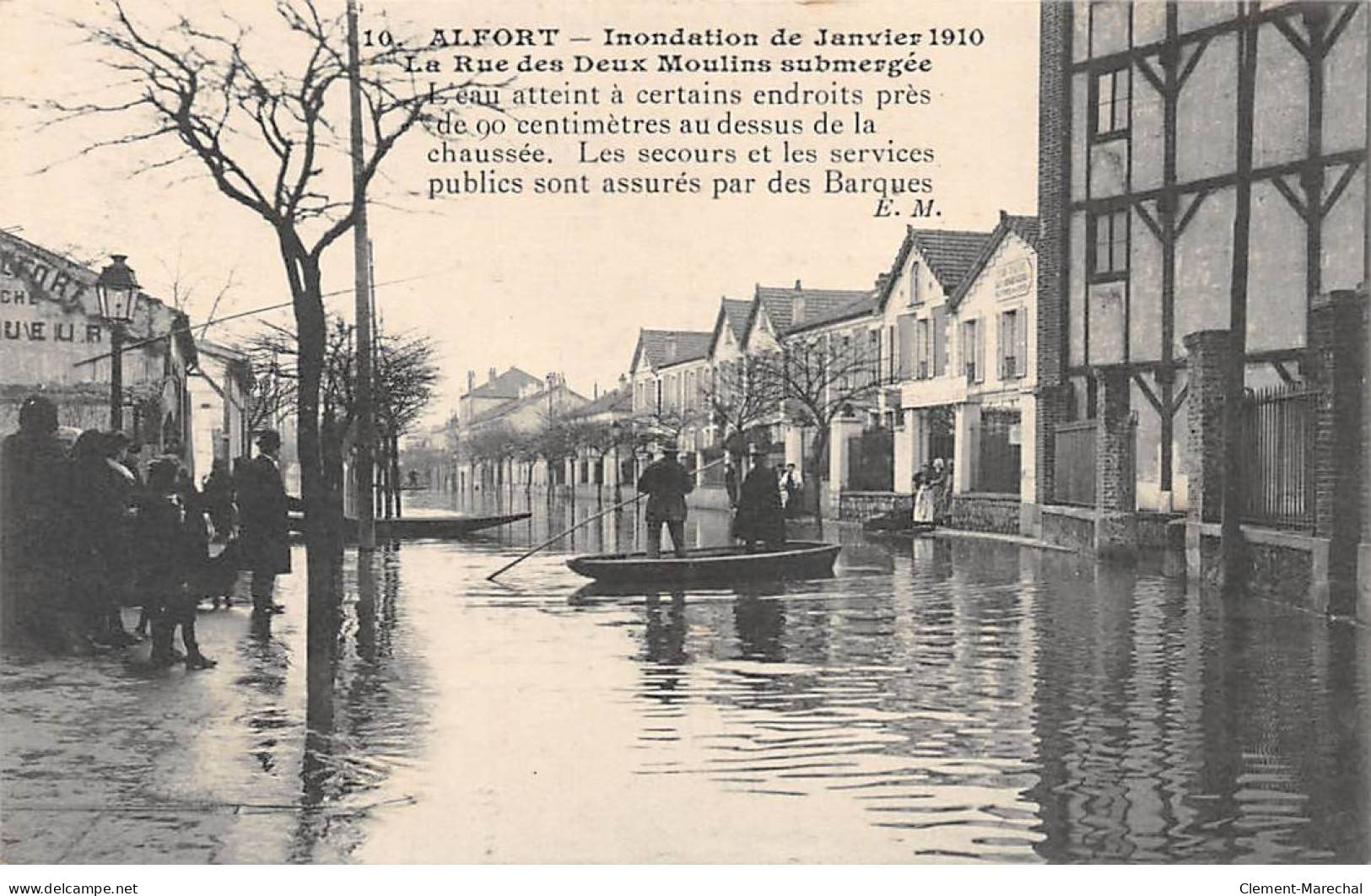 ALFORT - Inondation De Janvier 1910 - La Rue Des Deux Moulins Submergée - Très Bon état - Andere & Zonder Classificatie