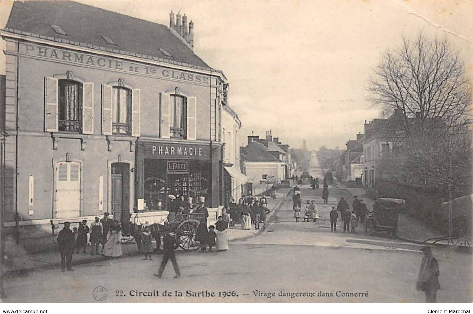 Circuit De La Sarthe 1906 - Virage Dangereux Dans CONNERRE - état - Connerre