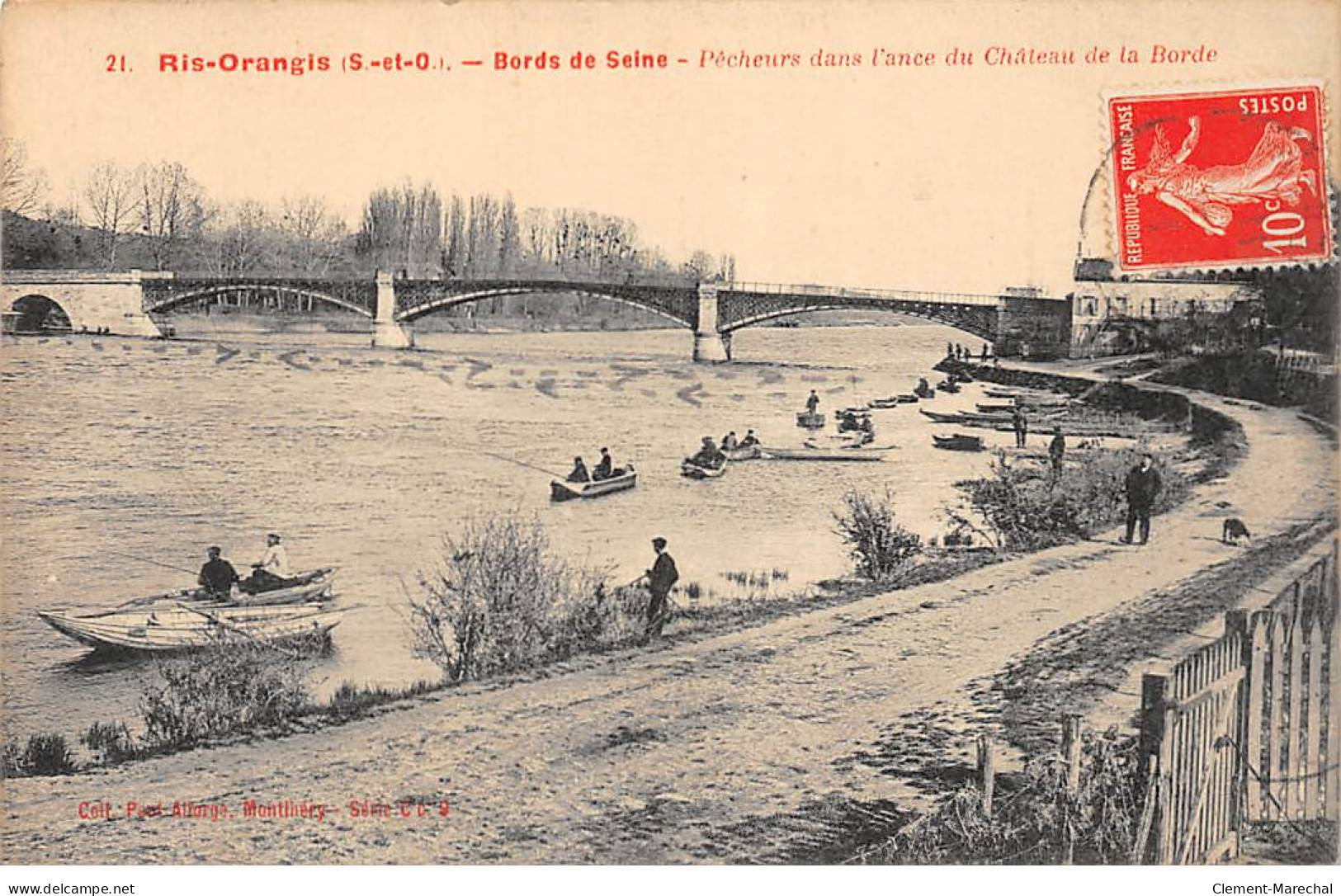 RIS ORANGIS - Bords De Seine - Pêcheurs Dans L'ance Du Château De La Borde - Très Bon état - Ris Orangis
