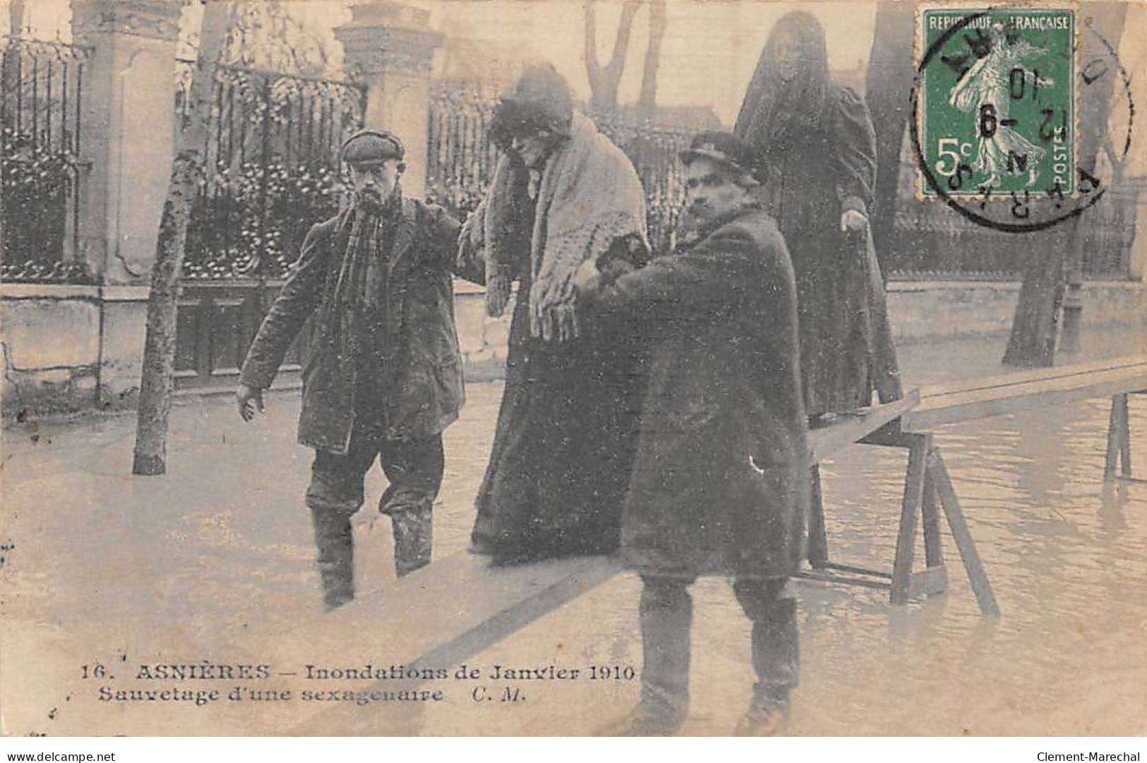 ASNIERES - Inondations De Janvier 1910 - Sauvetage D'une Sexagénaire - Très Bon état - Sénart