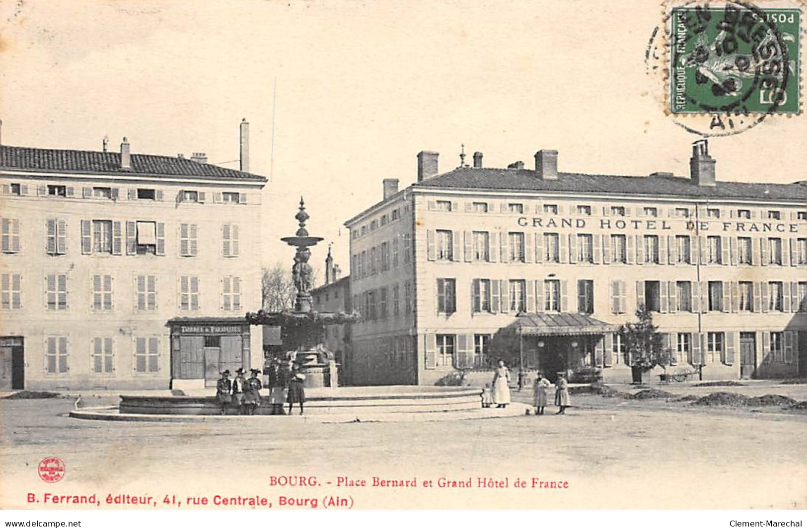 BOURG - Place Bernard Et Grand Hôtel De France - état - Other & Unclassified