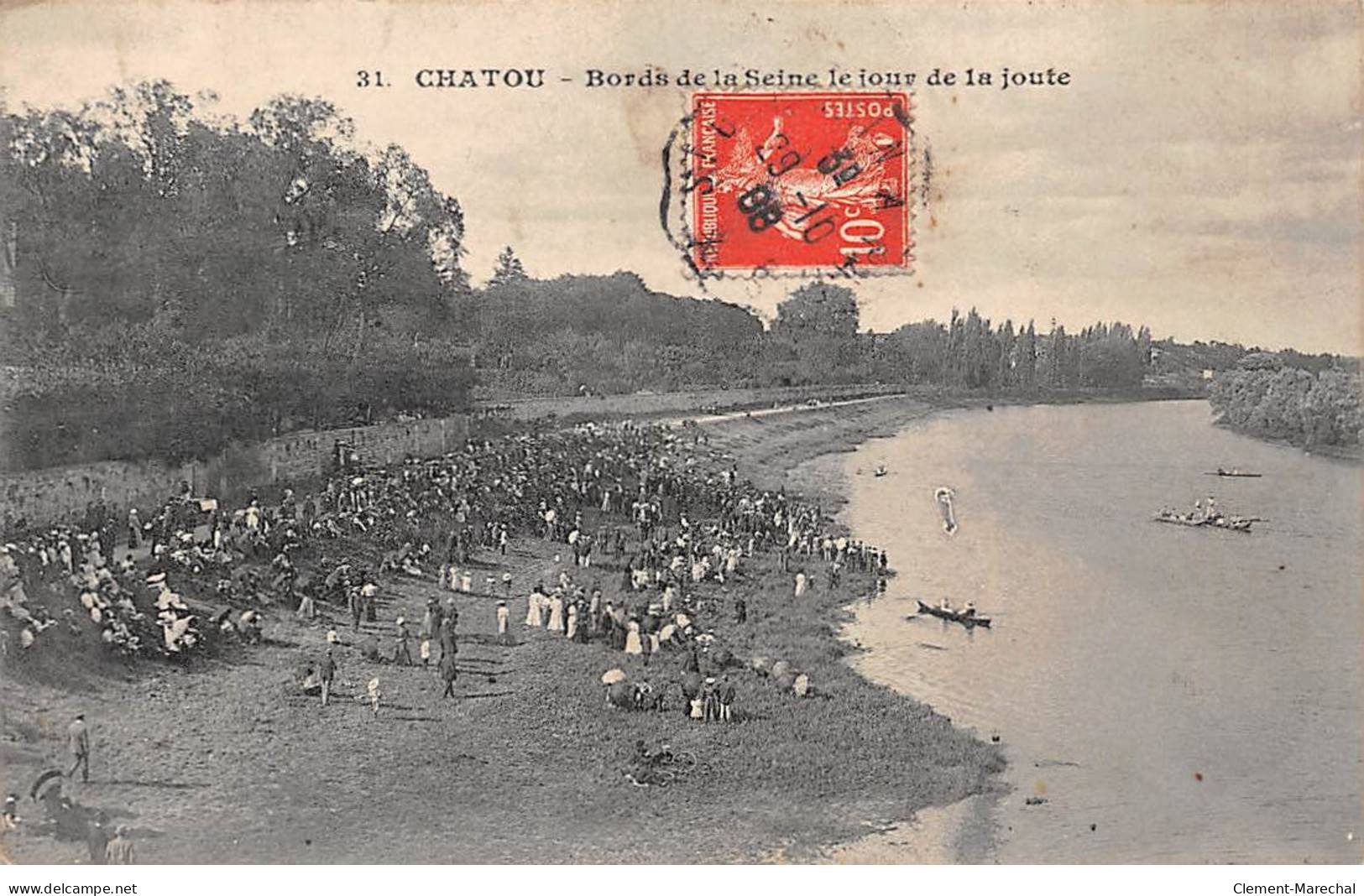 CHATOU - Bords De La Seine, Le Jour De La Joute - Très Bon état - Chatou