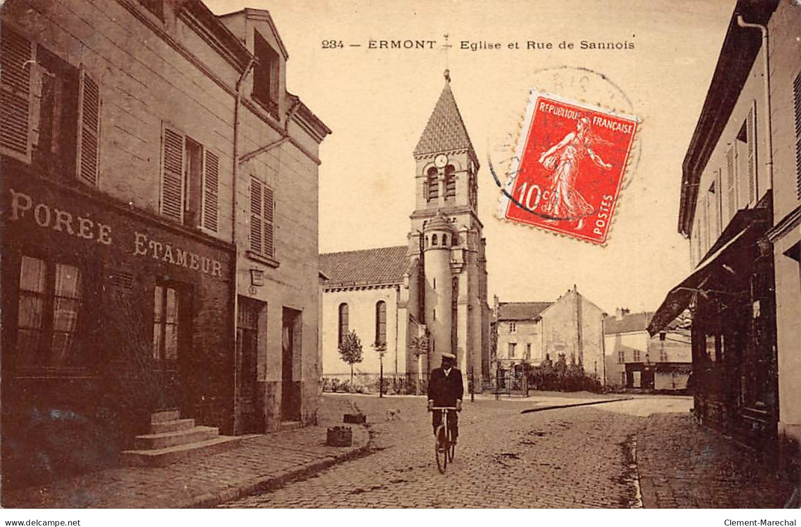 ERMONT - Eglise Et Rue De Sannois - Très Bon état - Ermont-Eaubonne