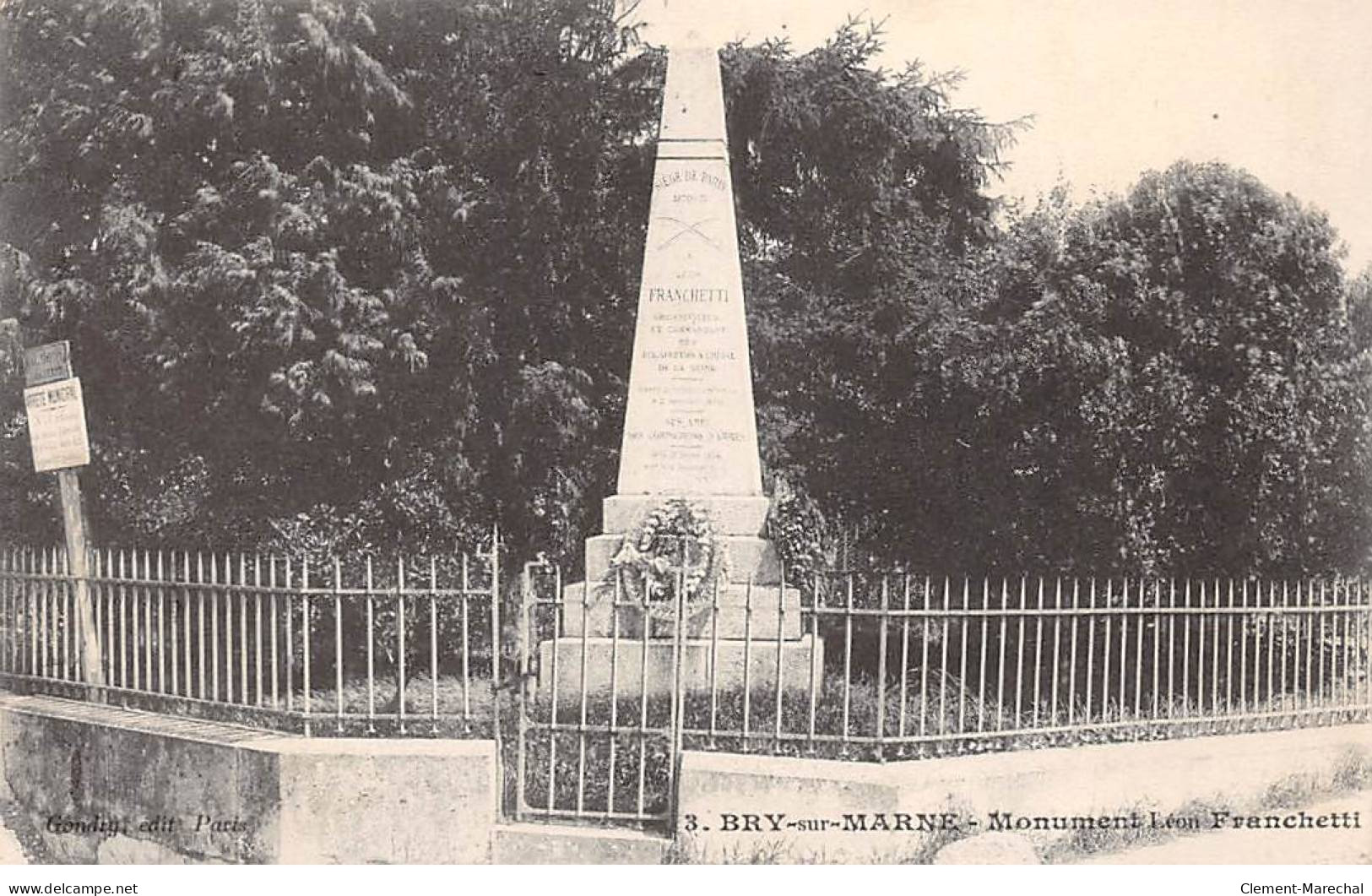 BRY SUR MARNE - Monument Léon Franchetti - Très Bon état - Bry Sur Marne