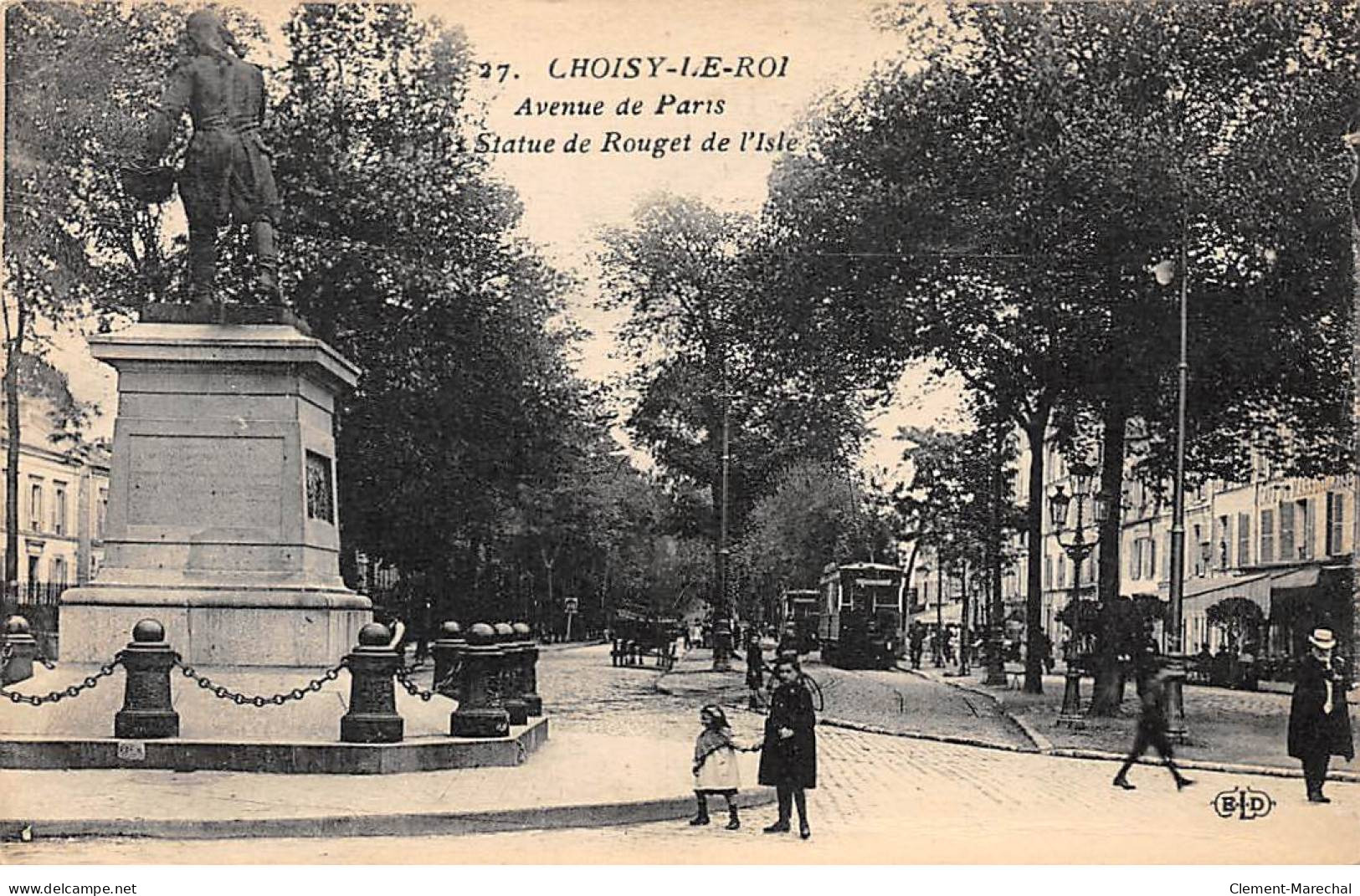 CHOISY LE ROI - Avenue De Paris - Statue De Rouget De L'Isle - Très Bon état - Choisy Le Roi