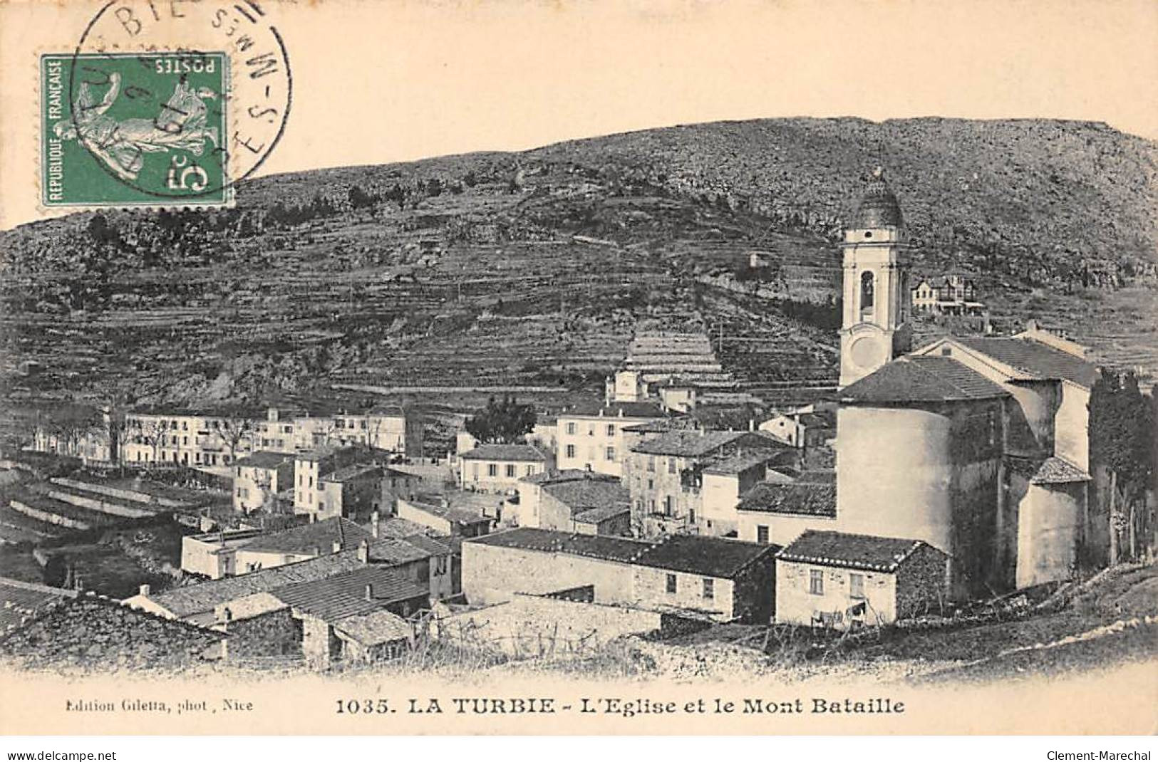 LA TURBIE - L'Eglise Et Le Mont Bataille - Très Bon état - La Turbie