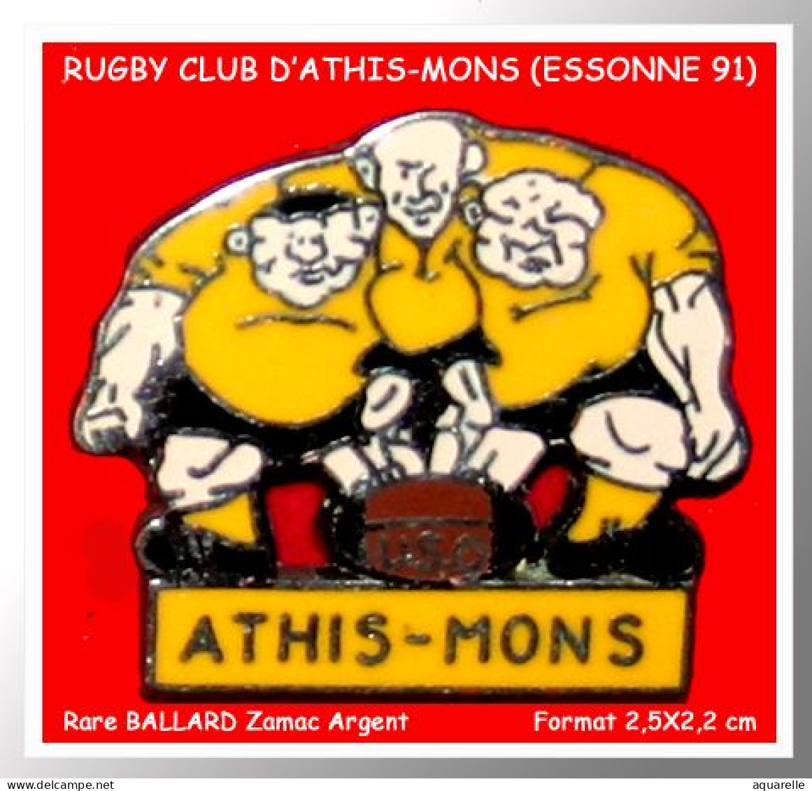 SUPER PIN'S RUGBY : SUPER PIN'S BALLARD En ZAMAC ARGENT Du CLUB De RUGBY D'ATHIS-MONS (Essonne 91) - Rugby