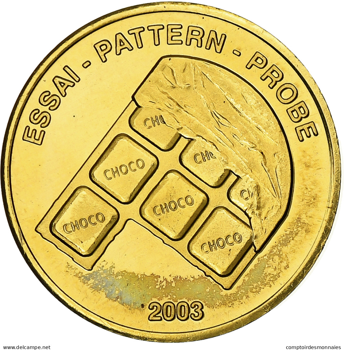 Suisse, 10 Euro Cent, Fantasy Euro Patterns, Essai-Trial, BE, 2003, Laiton, FDC - Essais Privés / Non-officiels