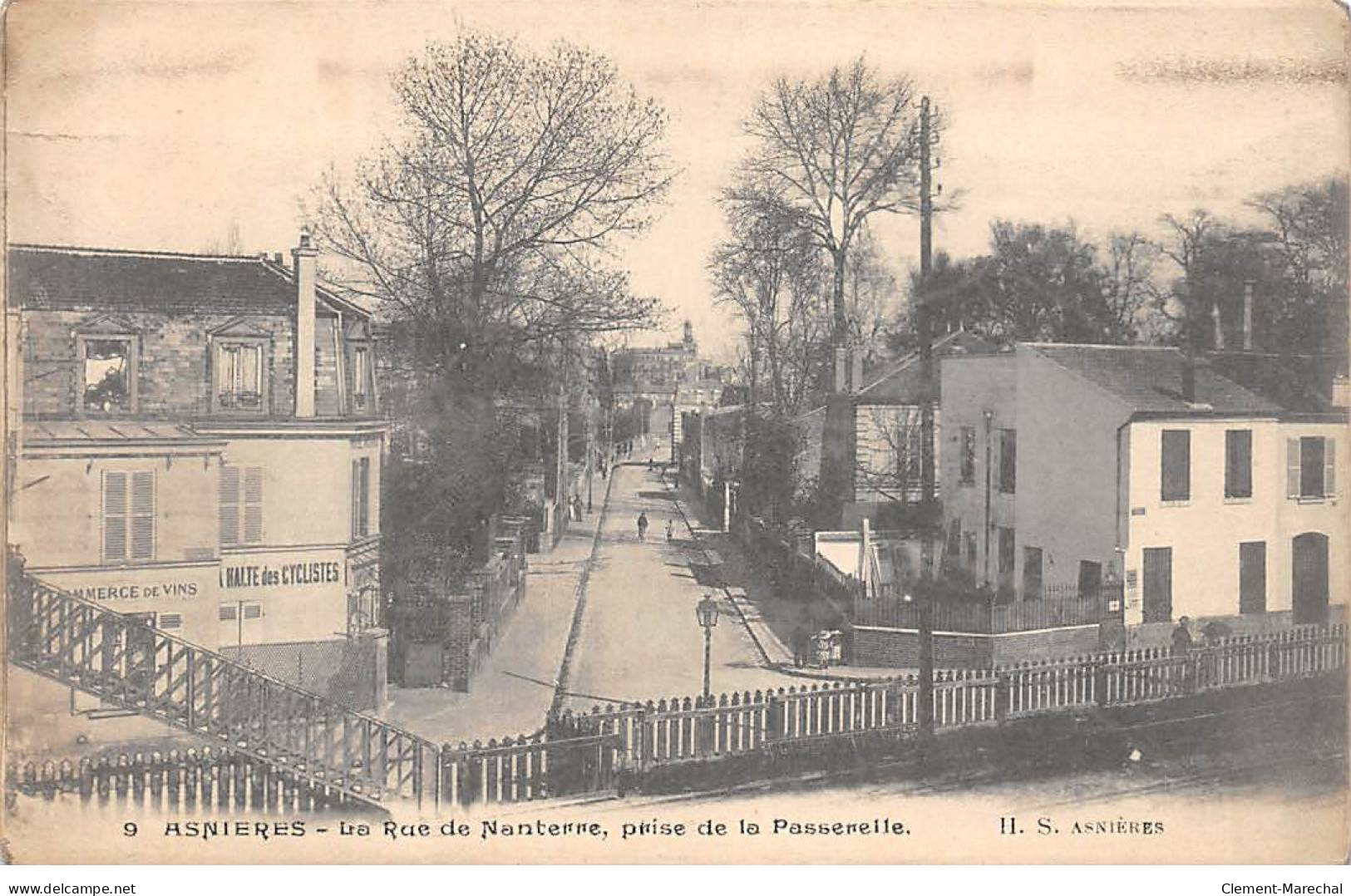 ASNIERES - La Rue De Nanterre Prise De La Passerelle - Très Bon état - Asnieres Sur Seine