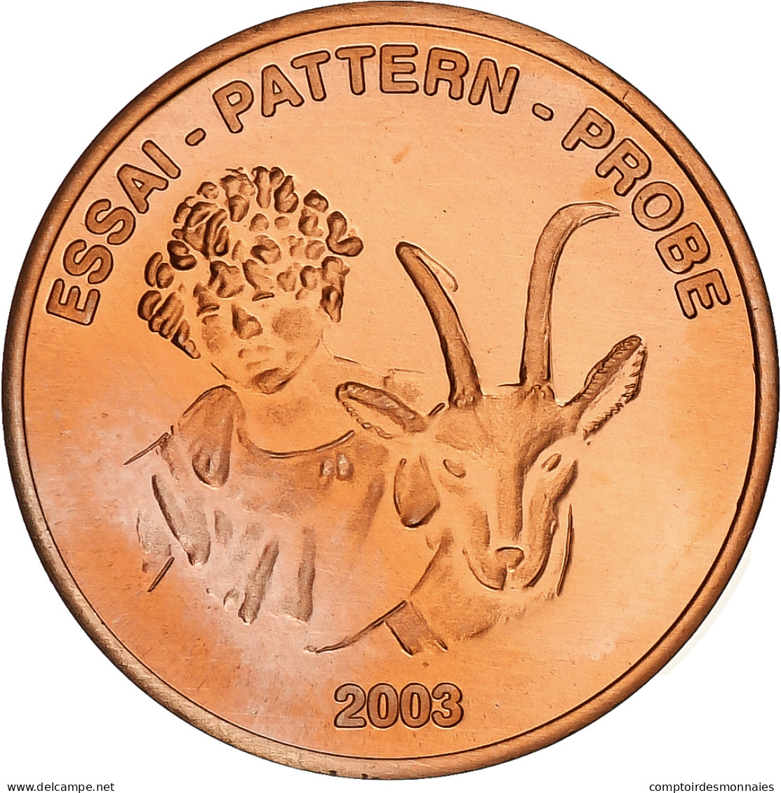 Suisse, 5 Euro Cent, Fantasy Euro Patterns, Essai-Trial, BE, 2003, Cuivre, FDC - Essais Privés / Non-officiels