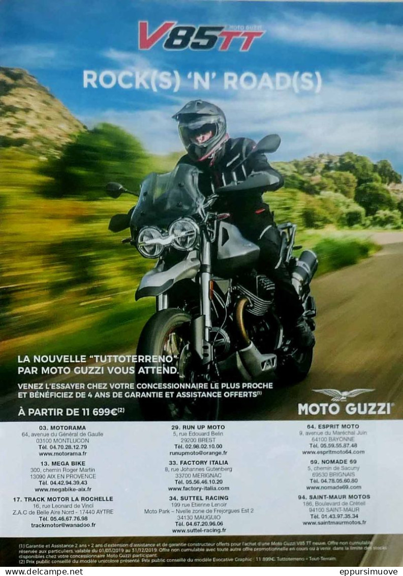 Publicité Papier  MOTO GUZZI V85 TT Novembre 2019 MJFL - Advertising
