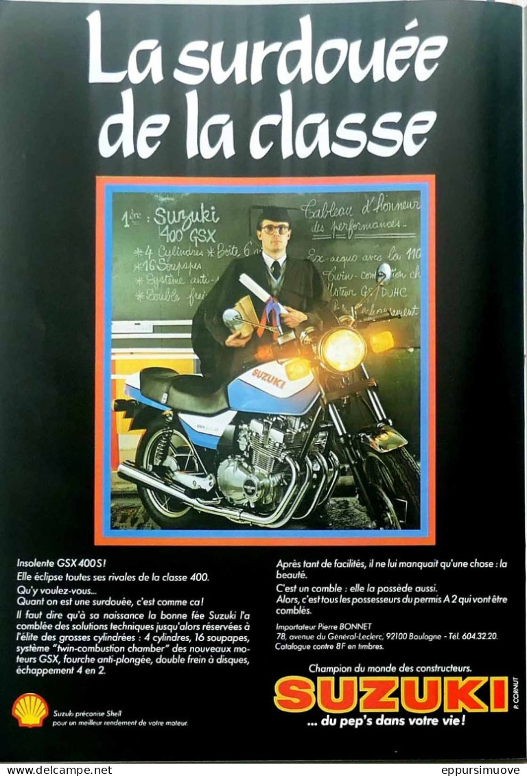 Publicité Papier  MOTO SUZUKI GSX 400 Avril 1982 MRFL - Publicités