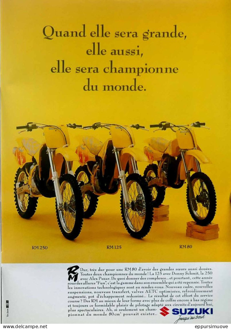 Publicité Papier  MOTO SUZUKI RM Novembre 1990 MRFL - Publicités