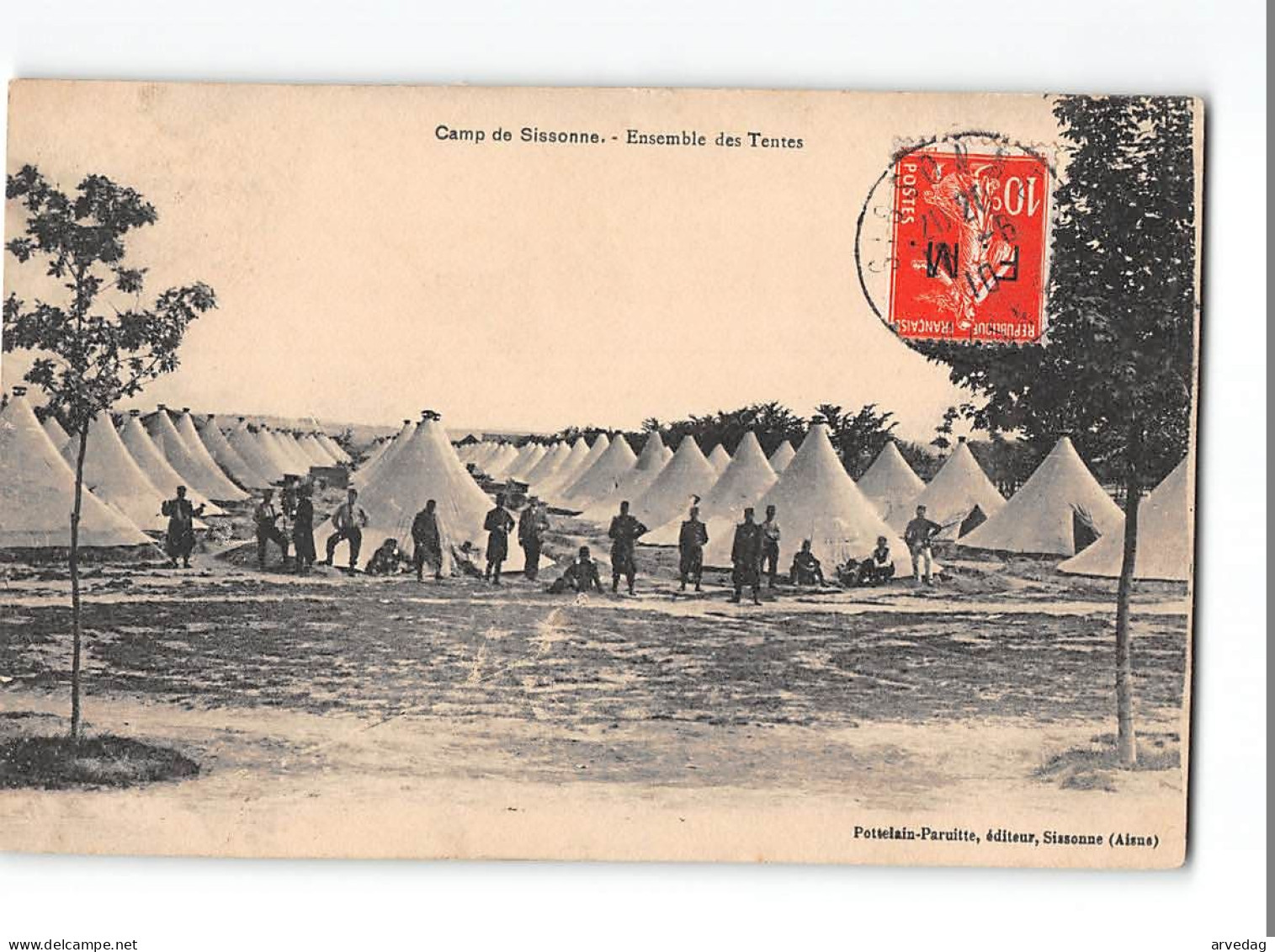 X1730 CAMP DE SISSONNE - ENSEMBLE DES TENTES - Casernes