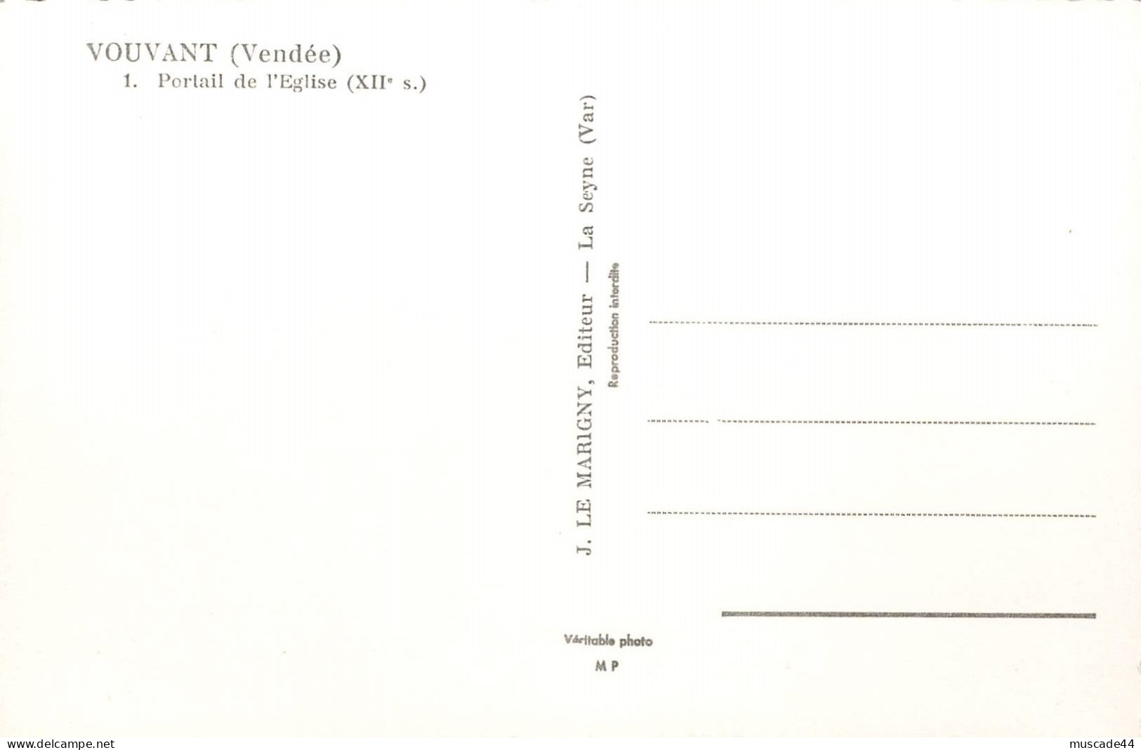 VOUVANT - PORTAIL DE L EGLISE - Sonstige & Ohne Zuordnung