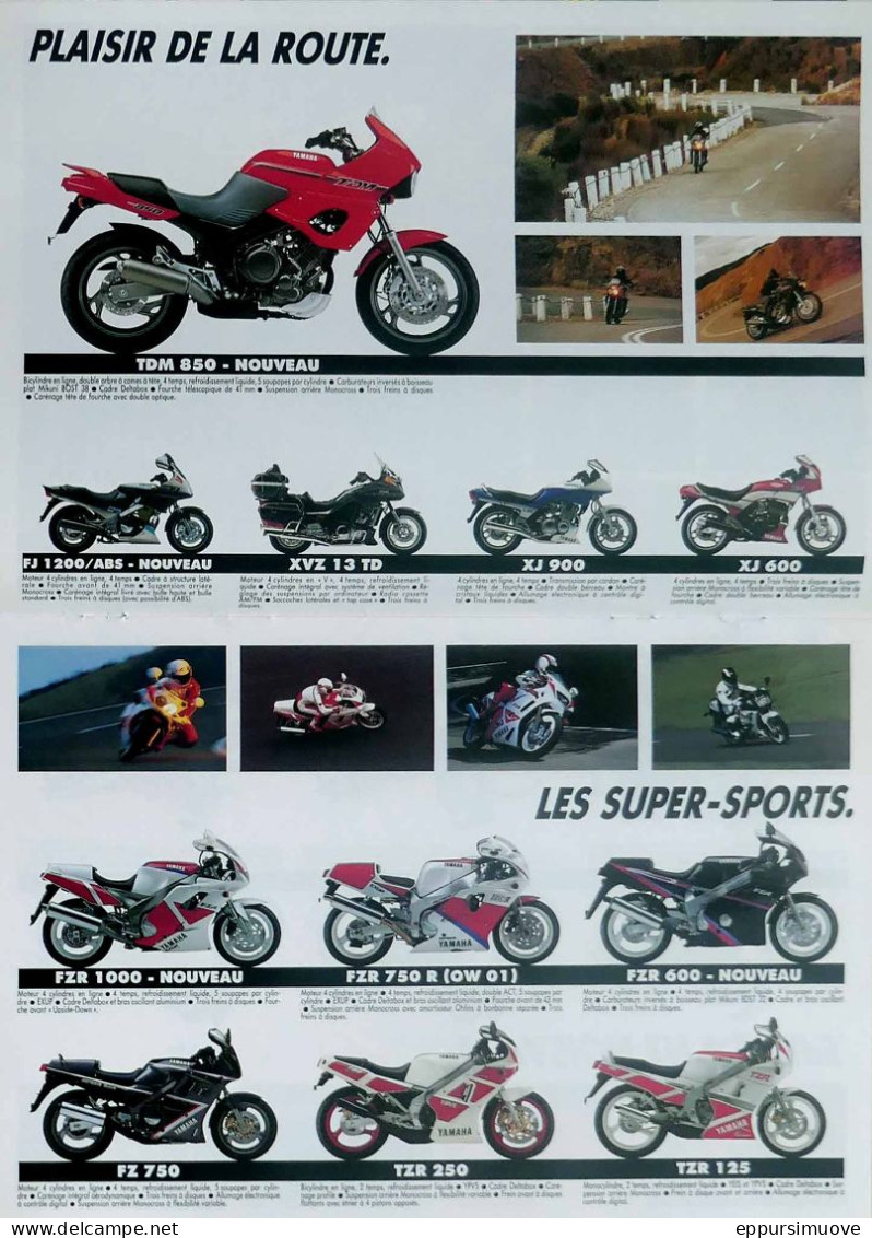 Catalogue 12 Pages MOTO YAMAHA GAMME 1991 Novembre 1990 MRFL - Advertising