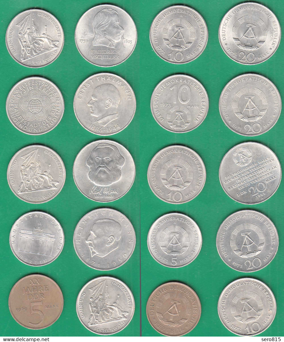 DDR Lot Mit 10 Stück Münzen 5 Bis 20 Mark Gelegenheit Siehe Foto  (32612 - Other & Unclassified