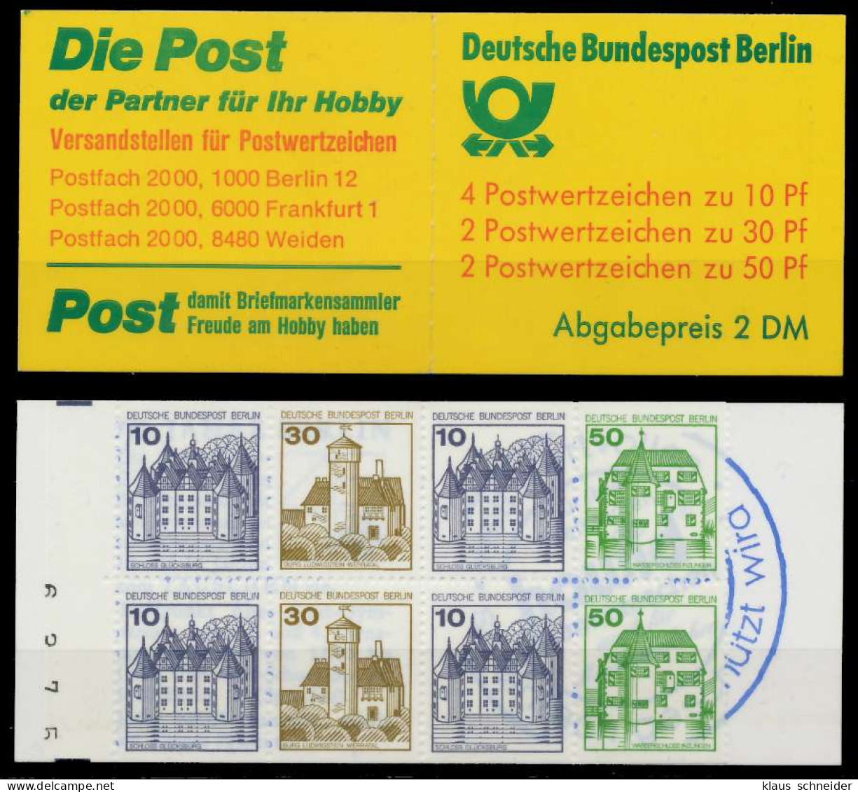 BERLIN MARKENHEFTCHEN Nr MH 11noZ Postfrisch X815CBA - Markenheftchen