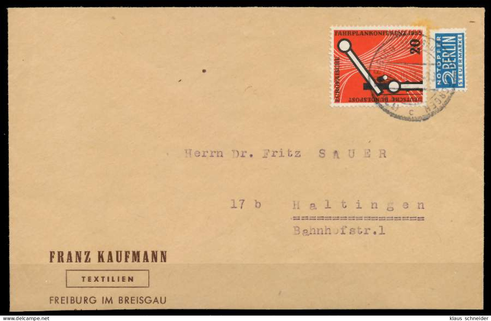 BRD 1955 Nr 219 BRIEF EF X89C76A - Briefe U. Dokumente