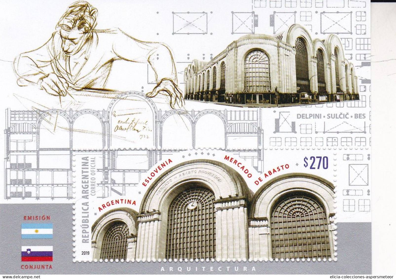 Argentina - 2019 - Architecture - Abasto Market - Joint Issue With Slovenia - MNH - Nuevos