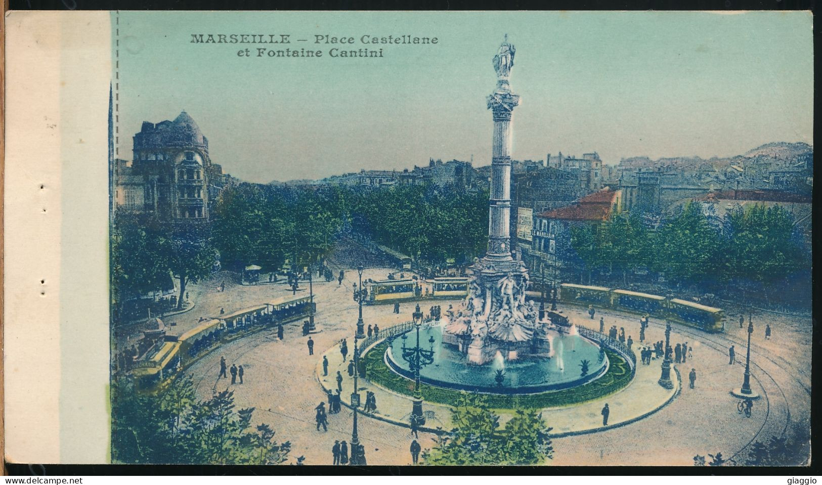 °°° 30928 - FRANCE - 13 - MARSEILLE - PLACE CASTELLANE ET FONTAINE CANTINI - 1931 With Stamps °°° - Canebière, Centre Ville