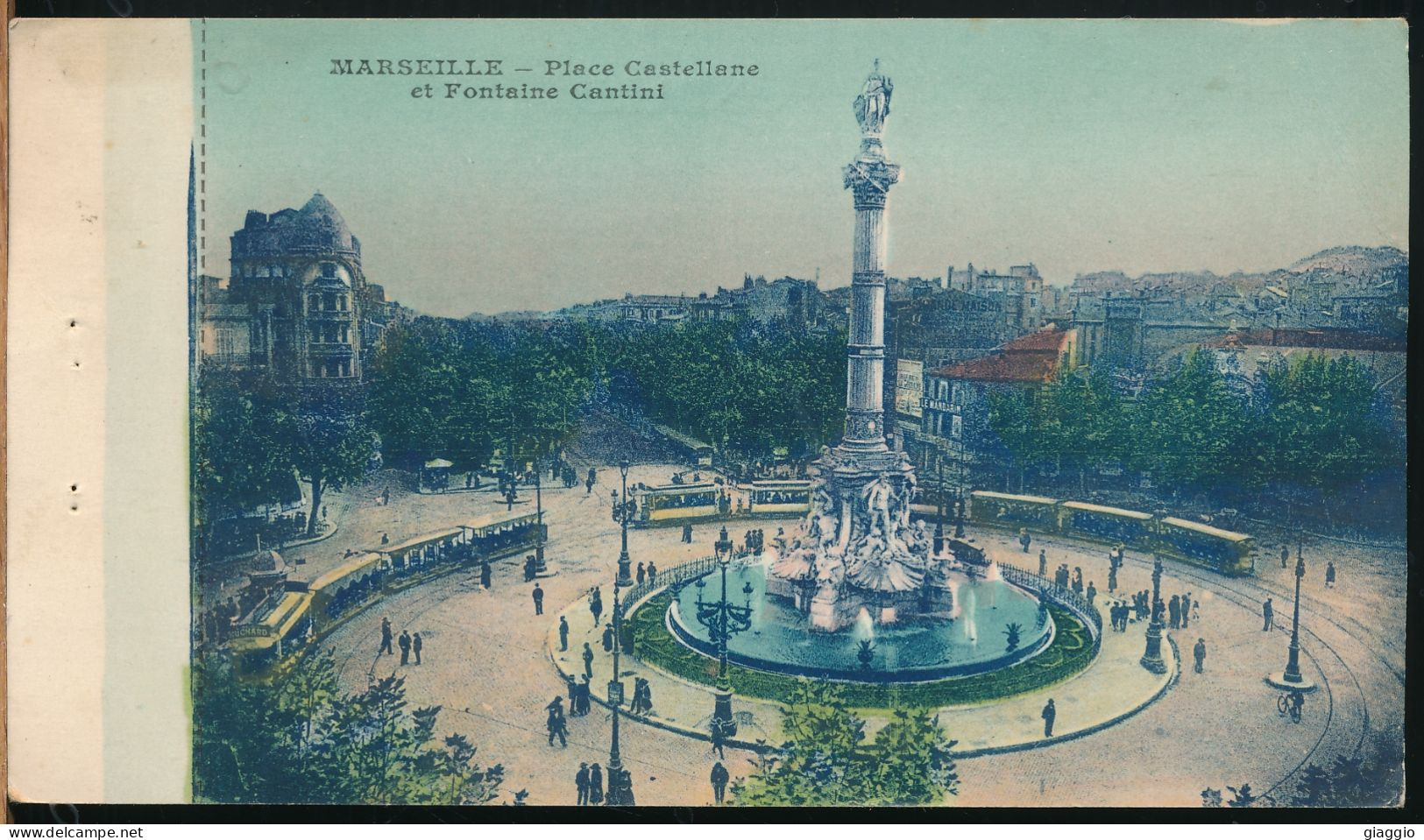 °°° 30928 - FRANCE - 13 - MARSEILLE - PLACE CASTELLANE ET FONTAINE CANTINI - 1931 With Stamps °°° - Canebière, Centro