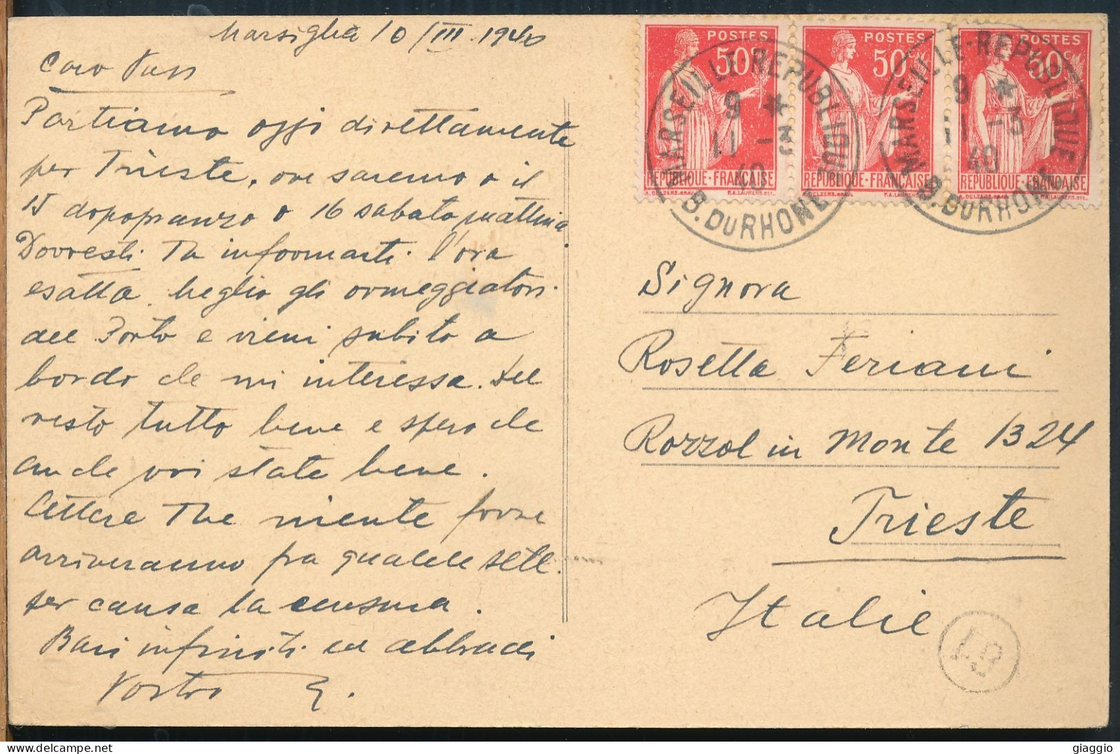 °°° 30929 - FRANCE - 13 - MARSEILLE - LA FONTAINE CANTINI - 1940 With Stamps °°° - Canebière, Centre Ville