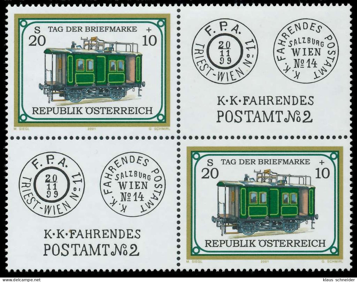ÖSTERREICH 2001 Nr 2345 VBa Postfrisch VIERERBLOCK X23994E - Unused Stamps
