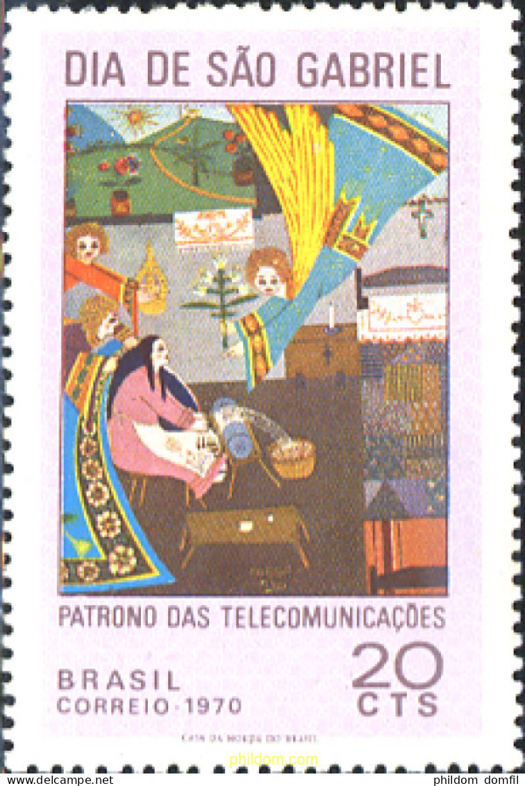 171136 MNH BRASIL 1970 DIA DE SAN GABRIEL, PATRON DE LAS COMUNICACIONES - Nuovi