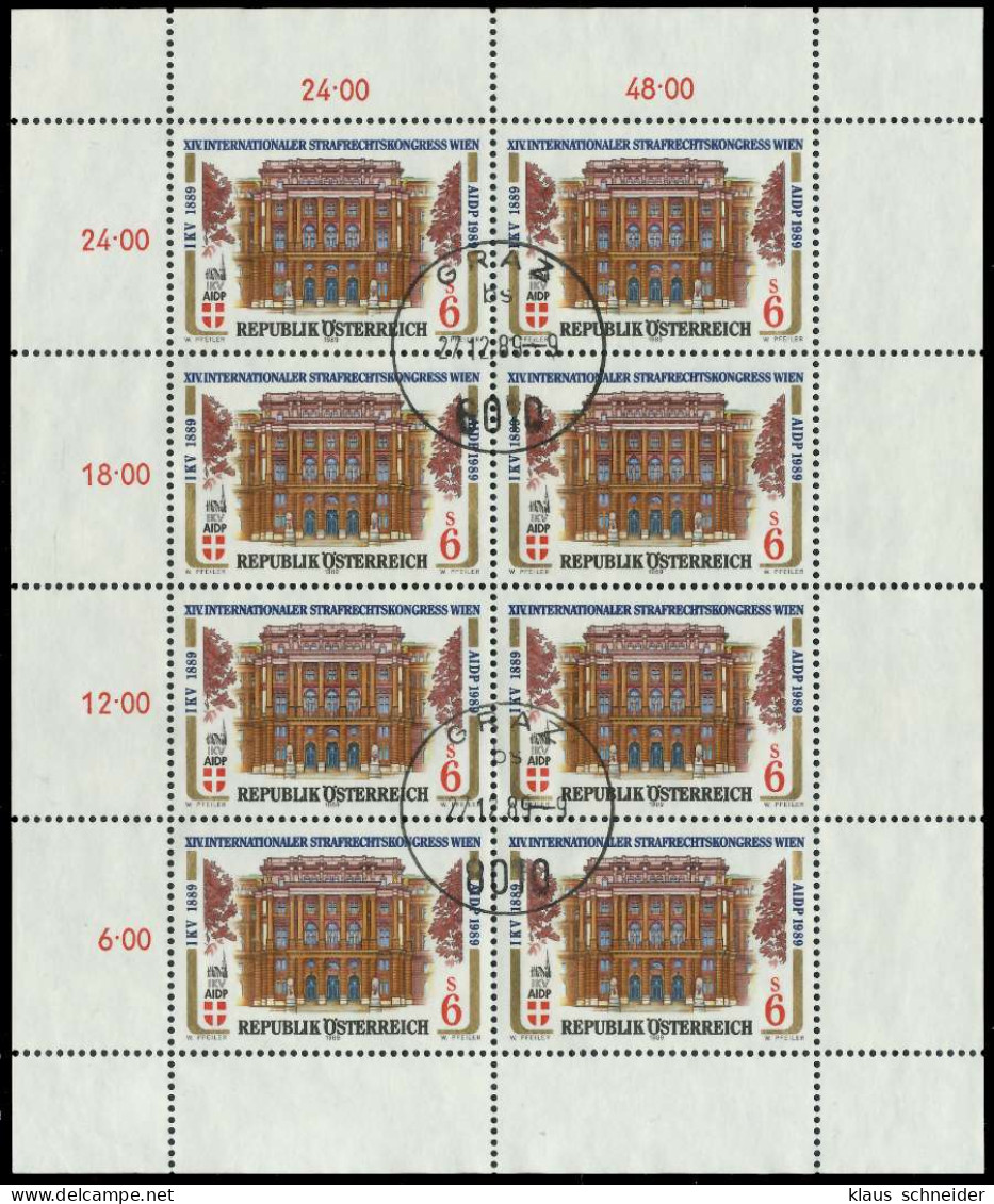 ÖSTERREICH BLOCK KLEINBOGEN Nr 1971 Zentrisch Gestempelt KLE X23F24E - Blocks & Sheetlets & Panes