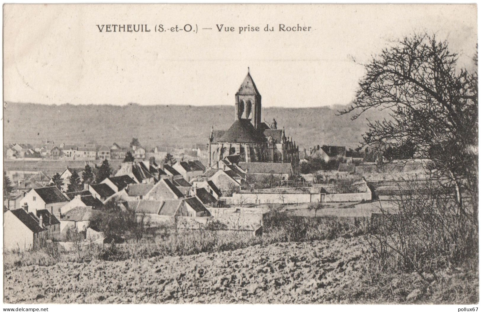 CPA DE VETHEUIL  (VAL D' OISE)  VUE PRISE DU ROCHER - Vetheuil