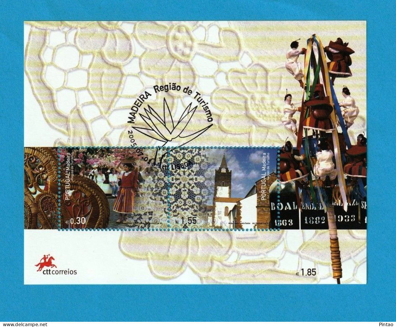 PTB1699- PORTUGAL (MADEIRA) 2005 Nº 305 (selos 3277_ 78)- CTO - Blocks & Sheetlets