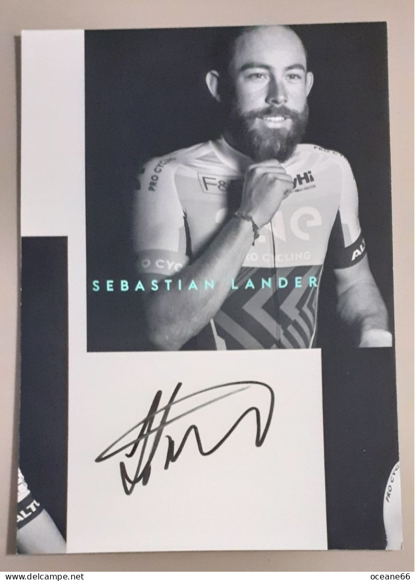 Autographe Sebastian Lander One Pro Cycling 2016 Format A5 - Cyclisme