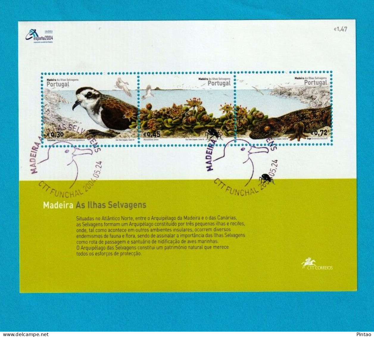 PTB1701- PORTUGAL (MADEIRA) 2004 Nº 287 (selos 3142_ 44)- CTO - Blokken & Velletjes