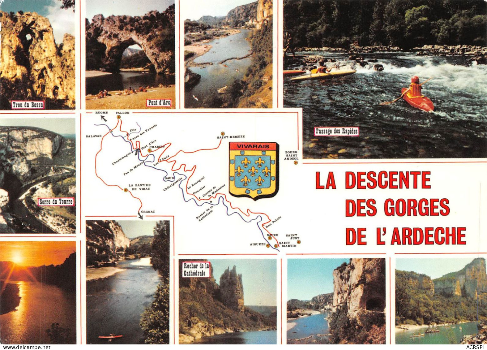 07  Descente Des Gorges De L'Ardèche Canoë-Kayak Vallon Pont D'arc  (Scan R/V) N°   43   \PB1107 - Vallon Pont D'Arc