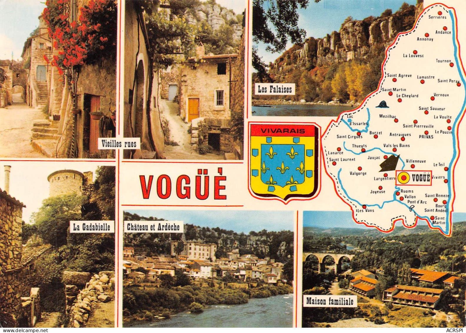 07 Vogüé  Falaises Gabadielle Ardèche   (Scan R/V) N°   15   \PB1101 - Aubenas