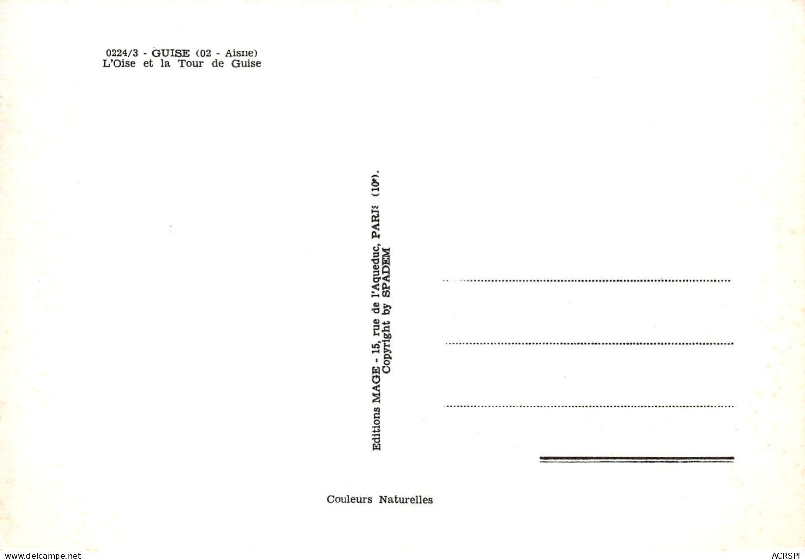 02  GUISE  L'Oise Et La Tour (Scan R/V) N°   19   \PB1119 - Guise