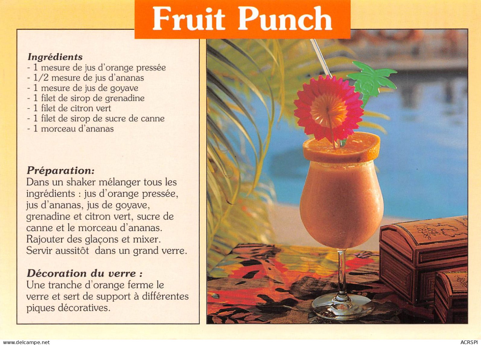 97 Martinique  PUNCH Aux Fruits  (Scan R/V) N°   5   \PB1112 - Fort De France