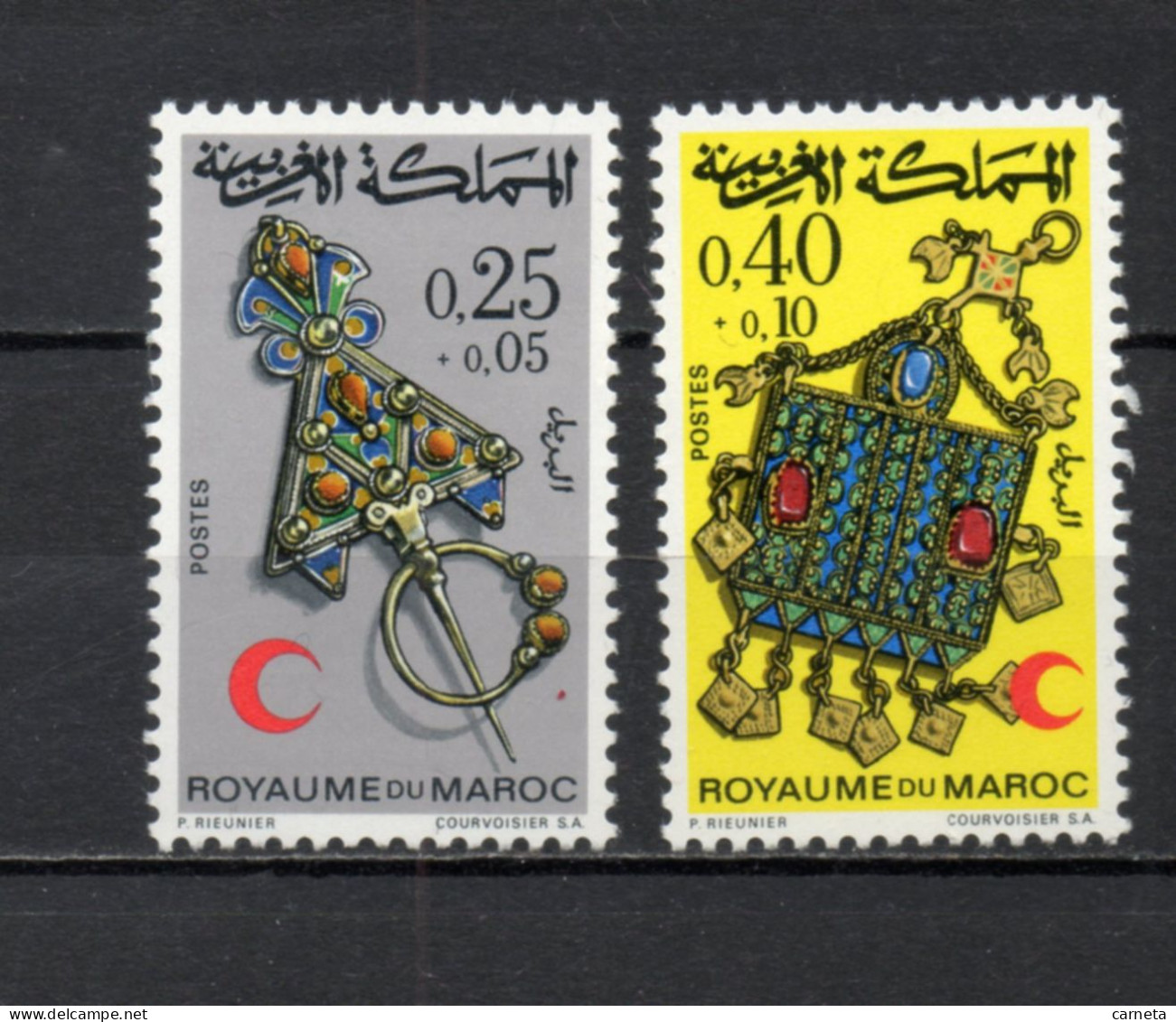 MAROC N°  616 + 617     NEUFS SANS CHARNIERE  COTE 4.05€    CROISSANT ROUGE - Marokko (1956-...)
