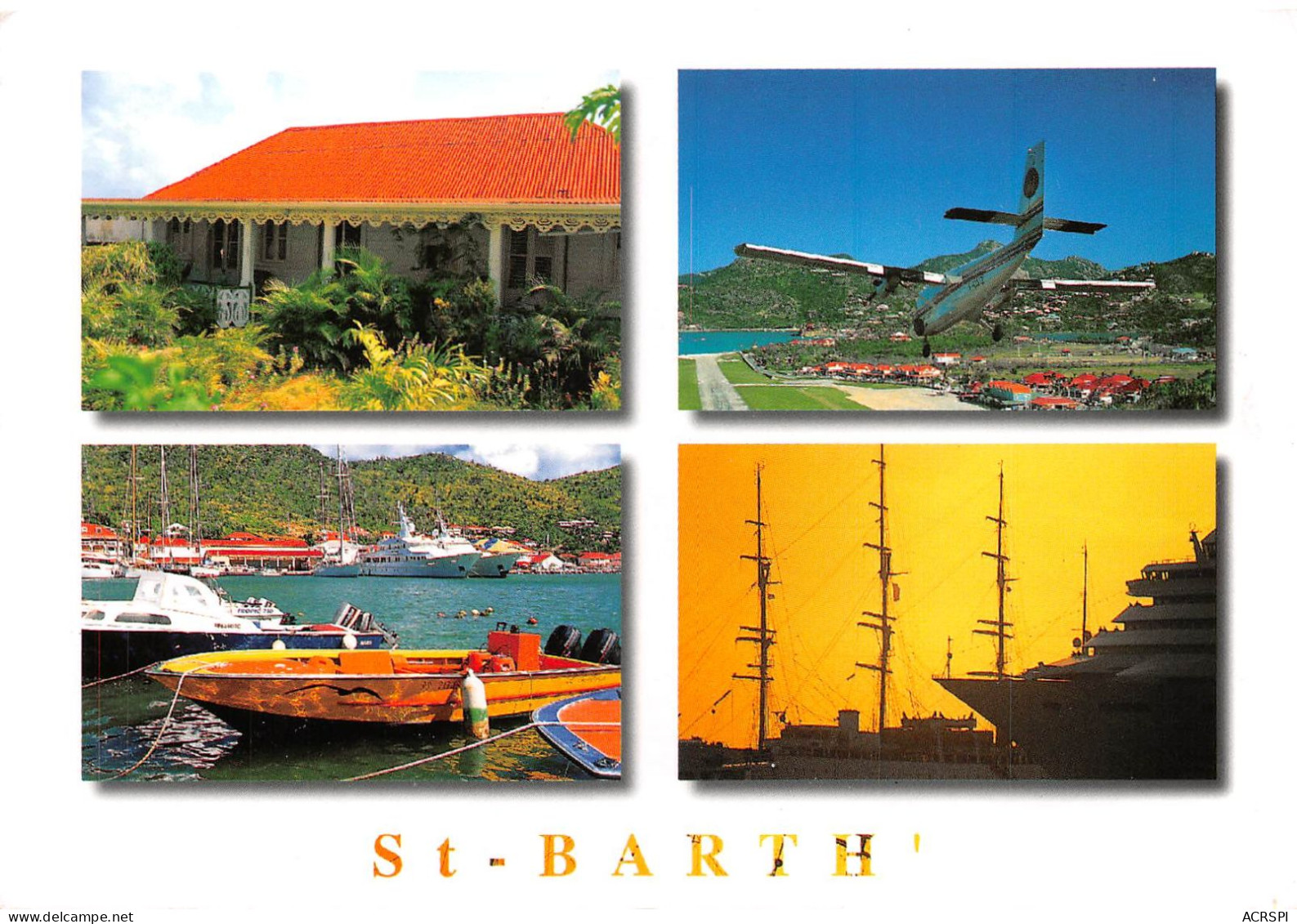 97 Guadeloupe Saint Barthelemy - La Rade De Gustavia  Et Aéroport   (Scan R/V) N°   9   \PB1111 - Saint Barthelemy