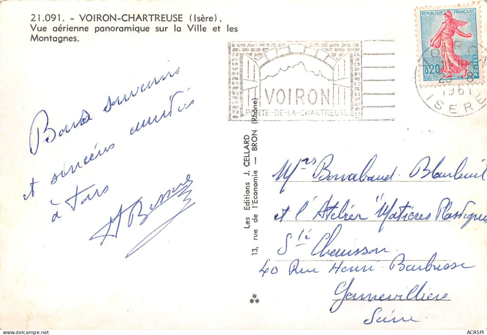 38  VOIRON Massif De La Chartreuse  (Scan R/V) N°   46   \PB1123 - Voiron