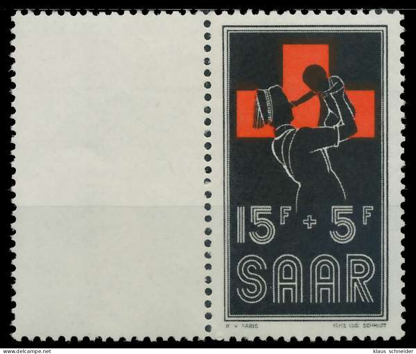 SAARLAND 1955 Nr 360 Lfl Postfrisch WAAGR PAAR X255616 - Unused Stamps