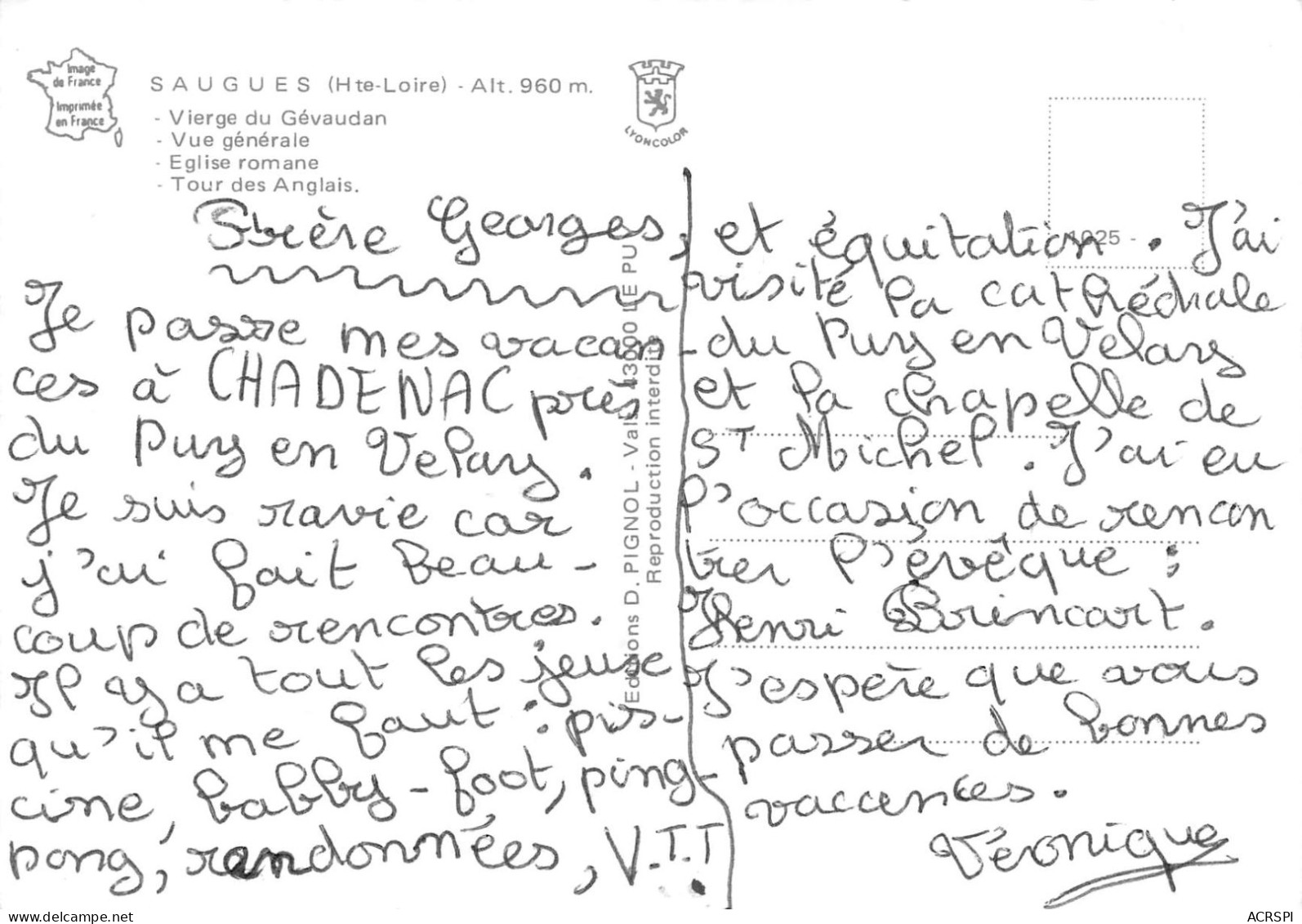 43  SAUGUES    (Scan R/V) N°  16   \PB1122 - Saugues