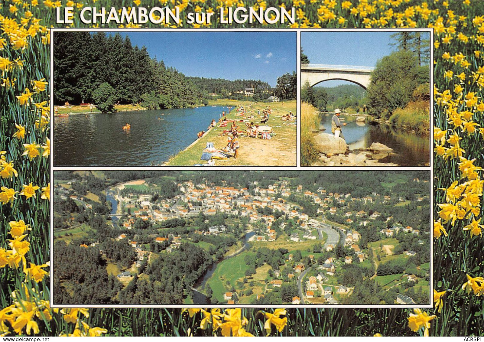 43  Le Chambon-sur-Lignon  VG Plan D'eau Pont Et Pêche (Scan R/V) N°   29   \PB1121 - Le Chambon-sur-Lignon