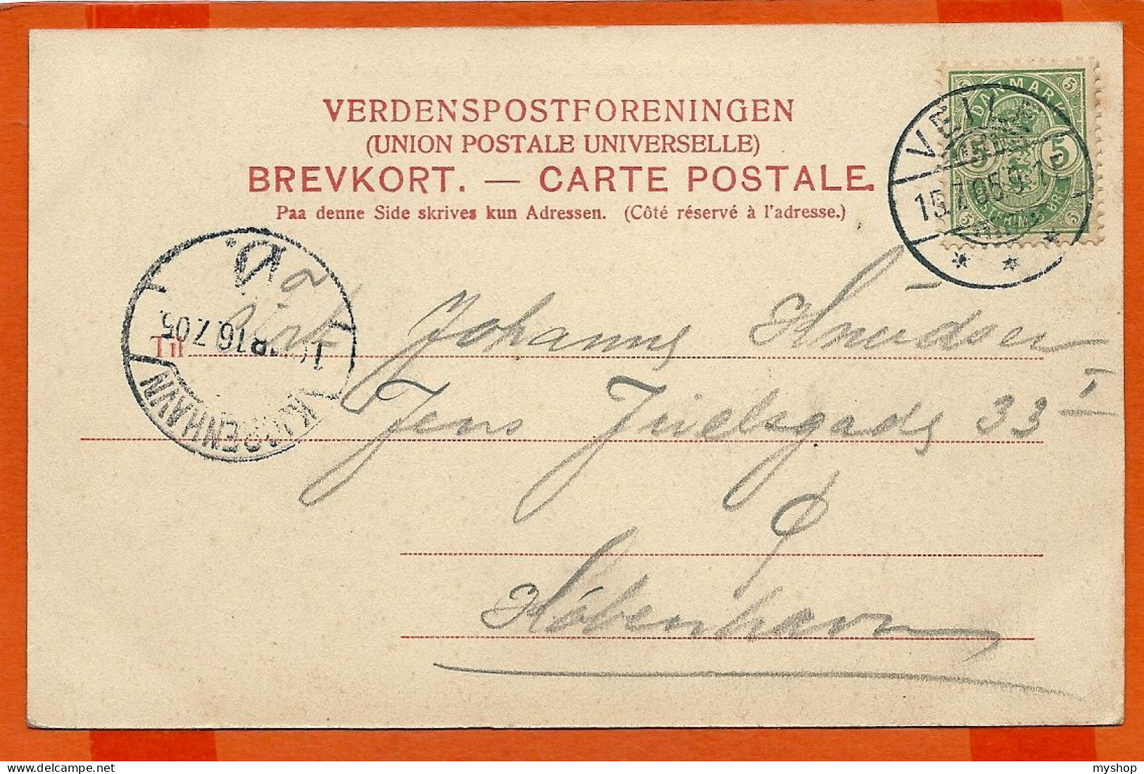 DK139, * VEJLE GREISDALEN * UDSIGT Fra SKRÆADERBAKKEN  * SENT 1905 - Denmark