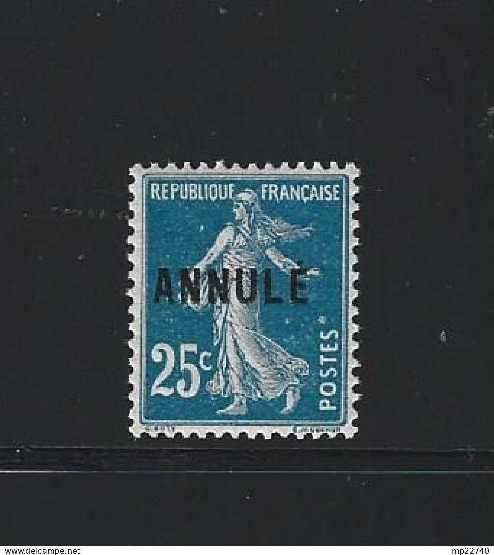 SEMEUSE FOND PLEIN N° 140 **  25C BLEUE SURCHARGE ANNULE  COTE 15 € - Unused Stamps