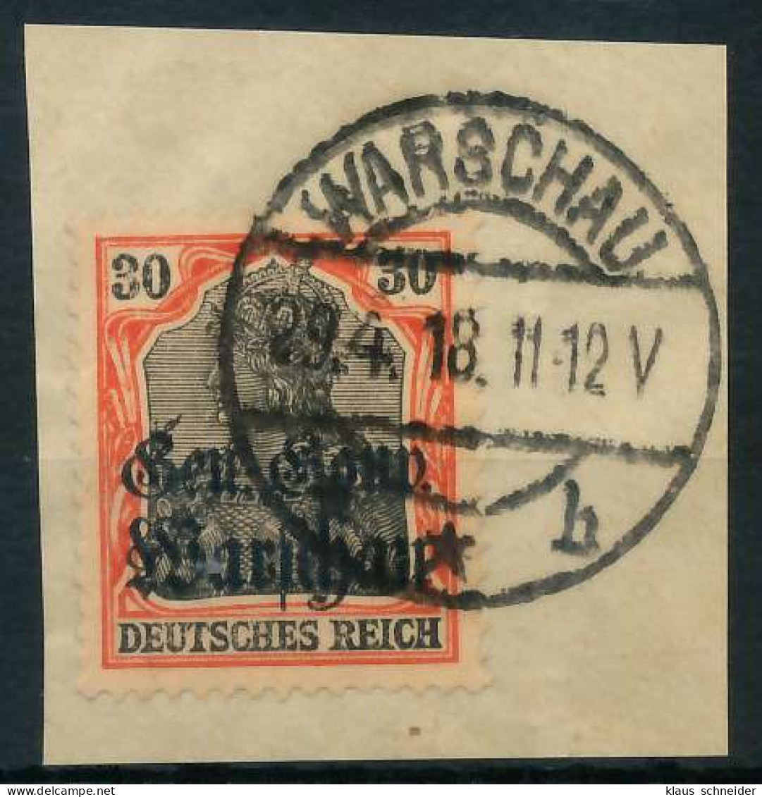 BES. 1WK D-POST IN POLEN Nr 14a Zentrisch Gestempelt Briefstück X462D7A - Besetzungen 1914-18